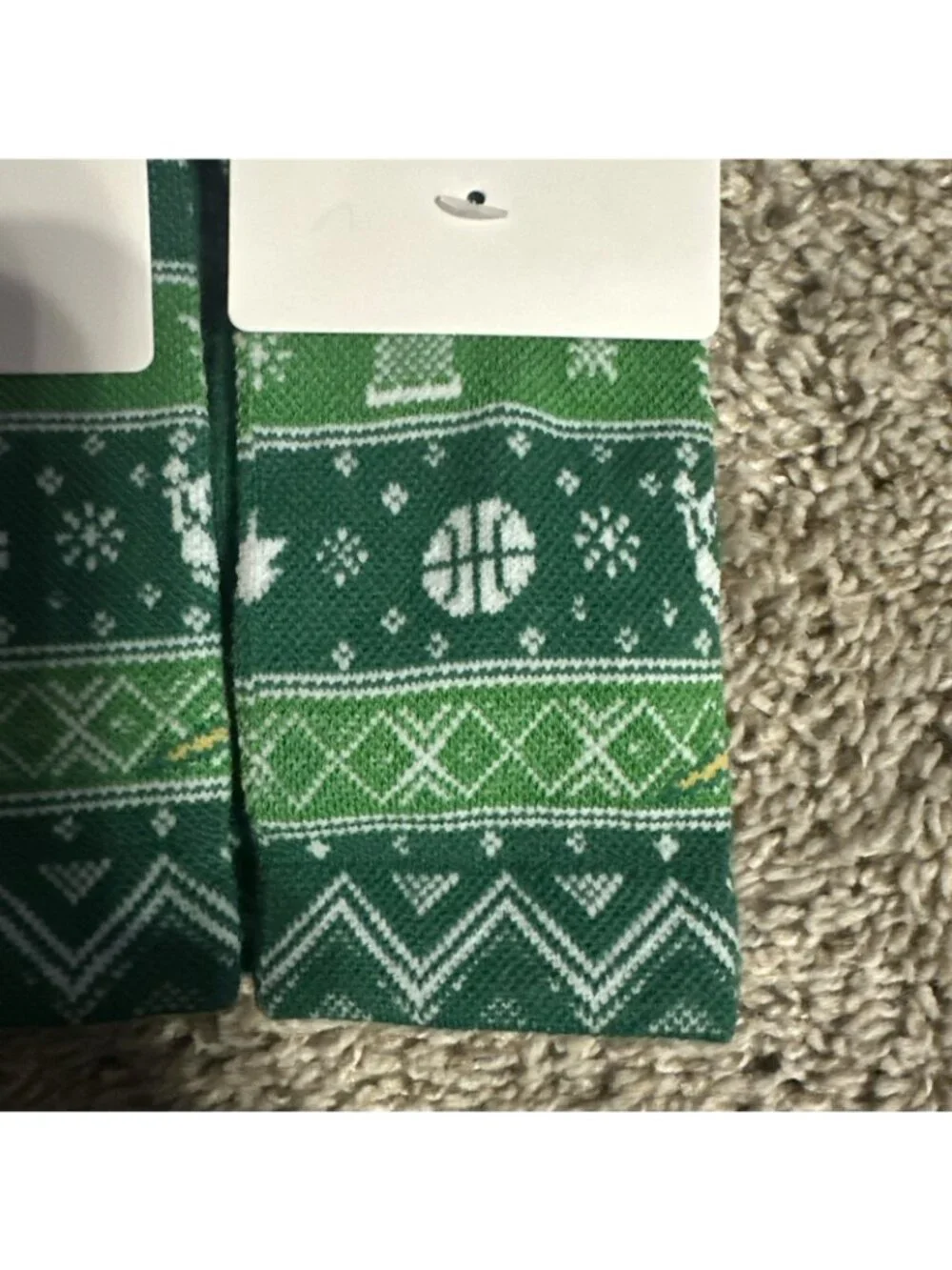 3X Nike Elite Socks Youth 10C-3Y Green Crew Christmas Sweater Basketball